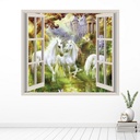 Unicorn Palace 3D Window Wall Sticker