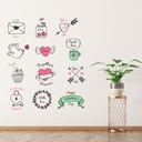 Valentines Love Heart Wall Sticker Set