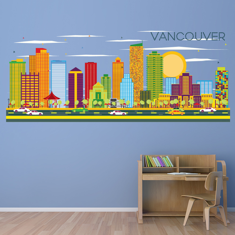 Vancouver City Canada Skyline Wall Sticker