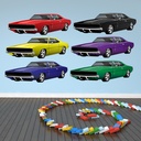 Vintage Car Classic Transport Wall Sticker Set