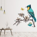 Vintage Blue Bird Wall Sticker