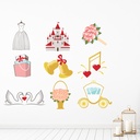 Wedding Dress Church Bells Wall Sticker Set