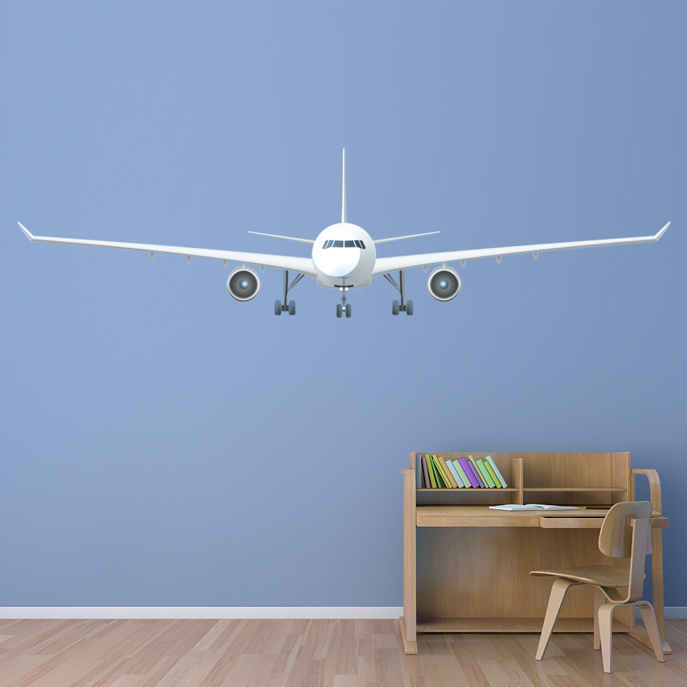 White Airplane Wall Sticker