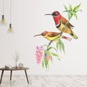 Wild Birds Exotic Flowers Wall Sticker