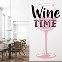 Wine Time Pink Glass Wall Sticker