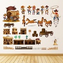 Wild West Cowboy Saloon Wall Sticker Set