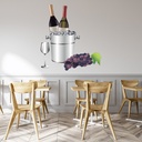 Wine Bottles Grapes Glass Wall Sticker