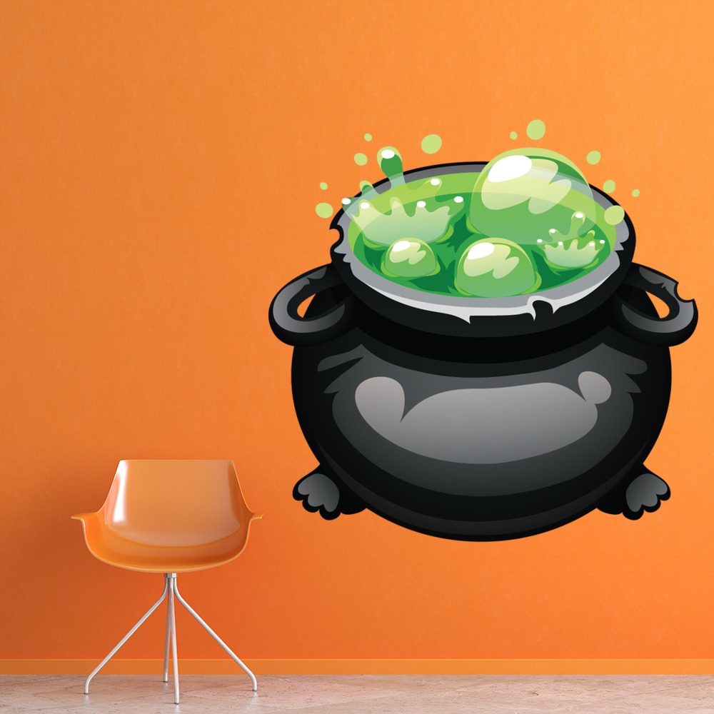 Witch Cauldron Halloween Wall Sticker - Mod8