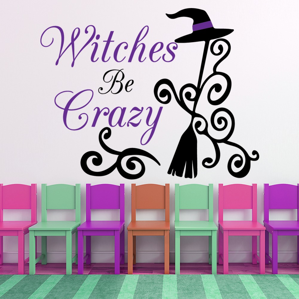 Witches Be Crazy Spooky Halloween Wall Sticker