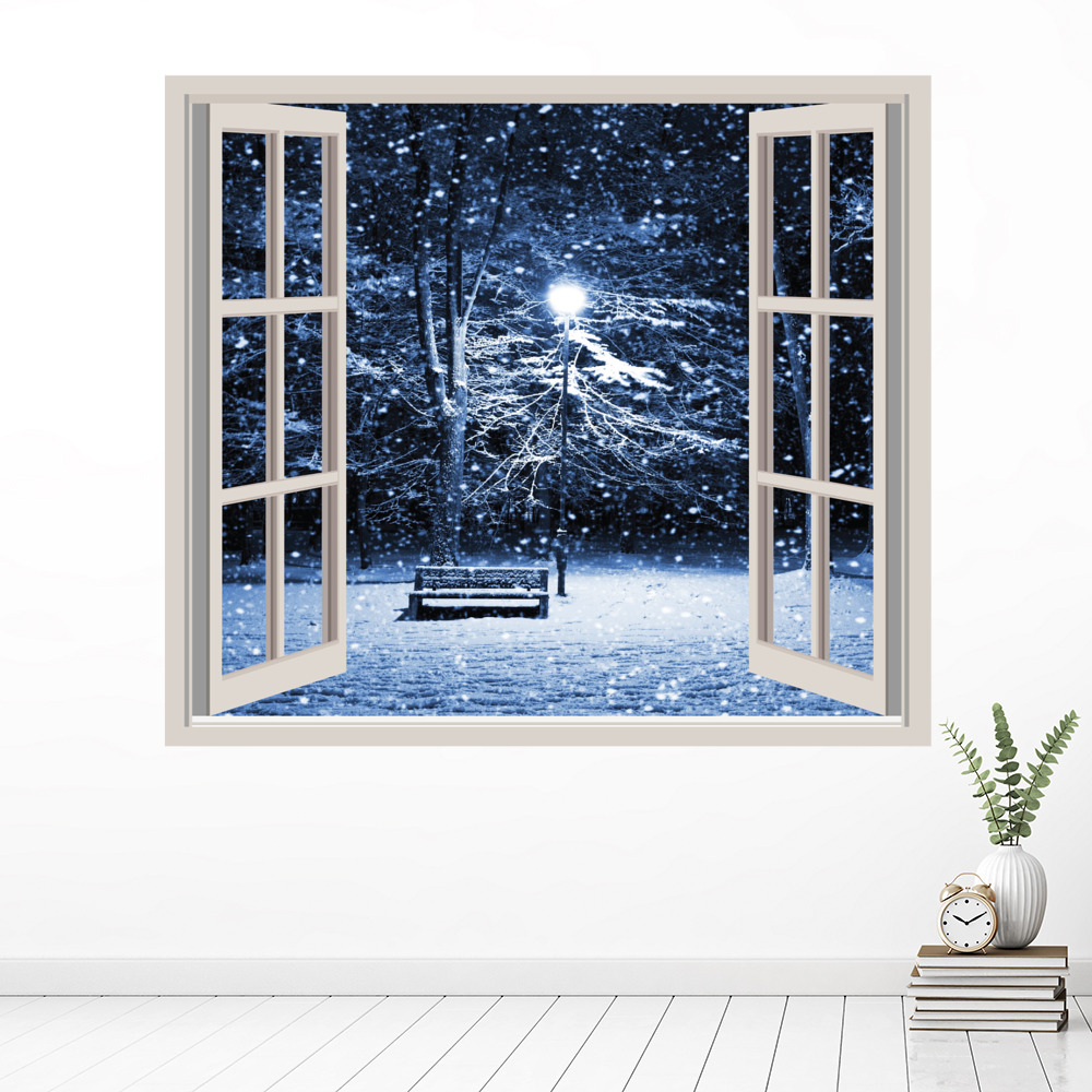 Winter Scene 3D Window Wall Sticker