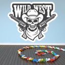 Wild West Skull Cowboy Logo Wall Sticker