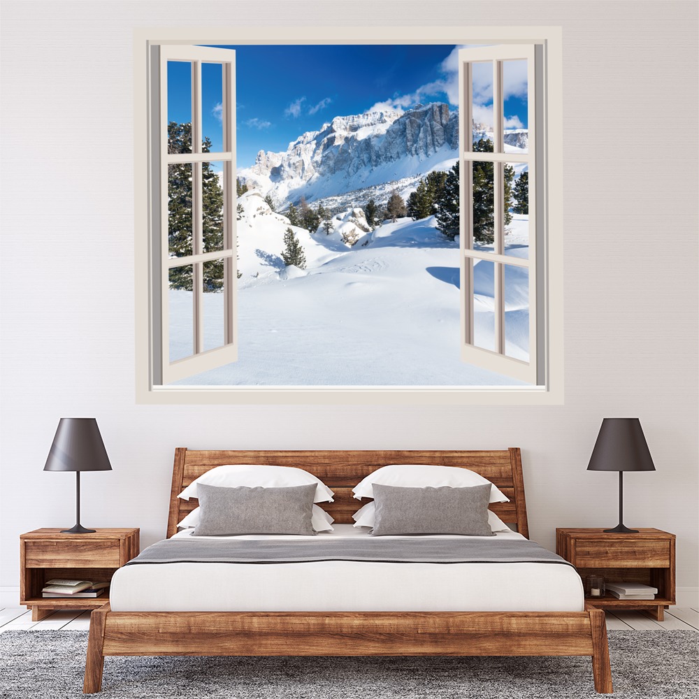 Winter Mountains 3D Window Wall Sticker