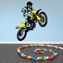 Yellow Dirt Bike Motocross Motorbike Wall Sticker
