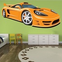 Yellow Porsche Carrera Car Wall Sticker