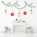 Wreath & Baubles Christmas Wall Sticker