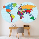 World Map Globe Wall Sticker