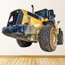 Yellow Tractor Construction Vehicle Wall Sticker