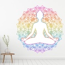 Yoga Pose Lotus Flower Wall Sticker