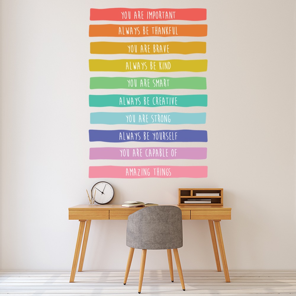 You Are Important Inspirational Colourful Classroom Quote Wall Sticker