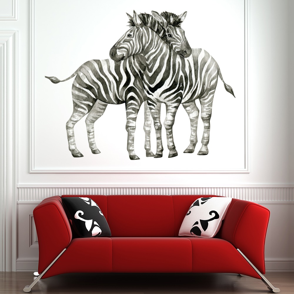 Zebra Couple Safari Animals Wall Sticker