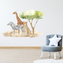 Zebra, Giraffe & Leopard Safari Animals Wall Sticker