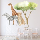 Zebra, Giraffe & Leopard Safari Wall Sticker