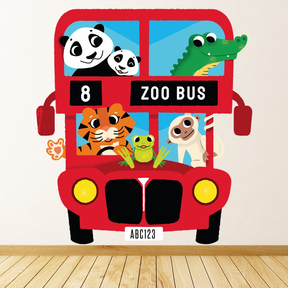 Zoo Bus Wall Sticker by Lucy De Burgh