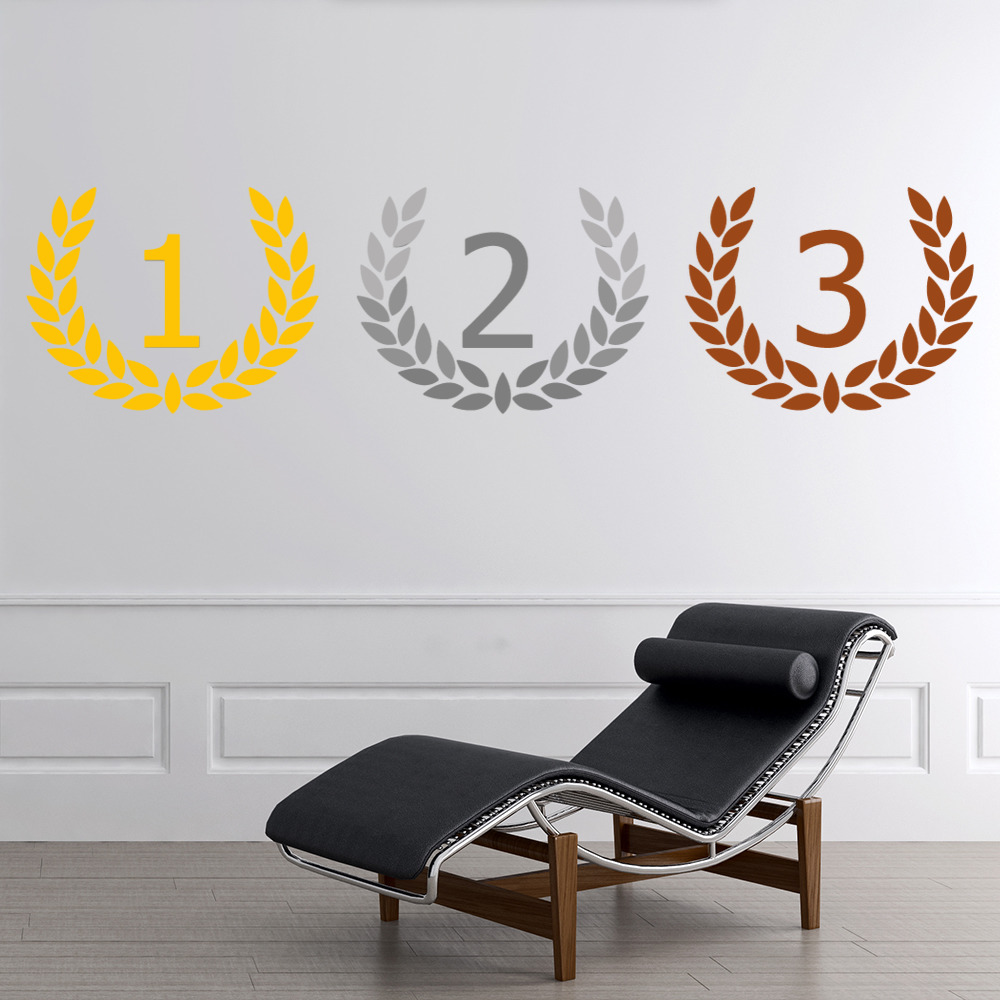 1st 2nd 3rd Wreaths Sports Awards Wall Sticker Set
