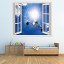Aeroplane Flight 3D Window Wall Sticker