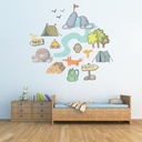 Adventure Map Forest Fox Wall Sticker Set