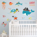 Ahoy! Pirate Sea Animals Wall Sticker Set