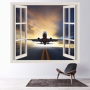 Airplane Flight 3D Window Wall Sticker