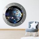 Alien Attack Porthole Wall Sticker