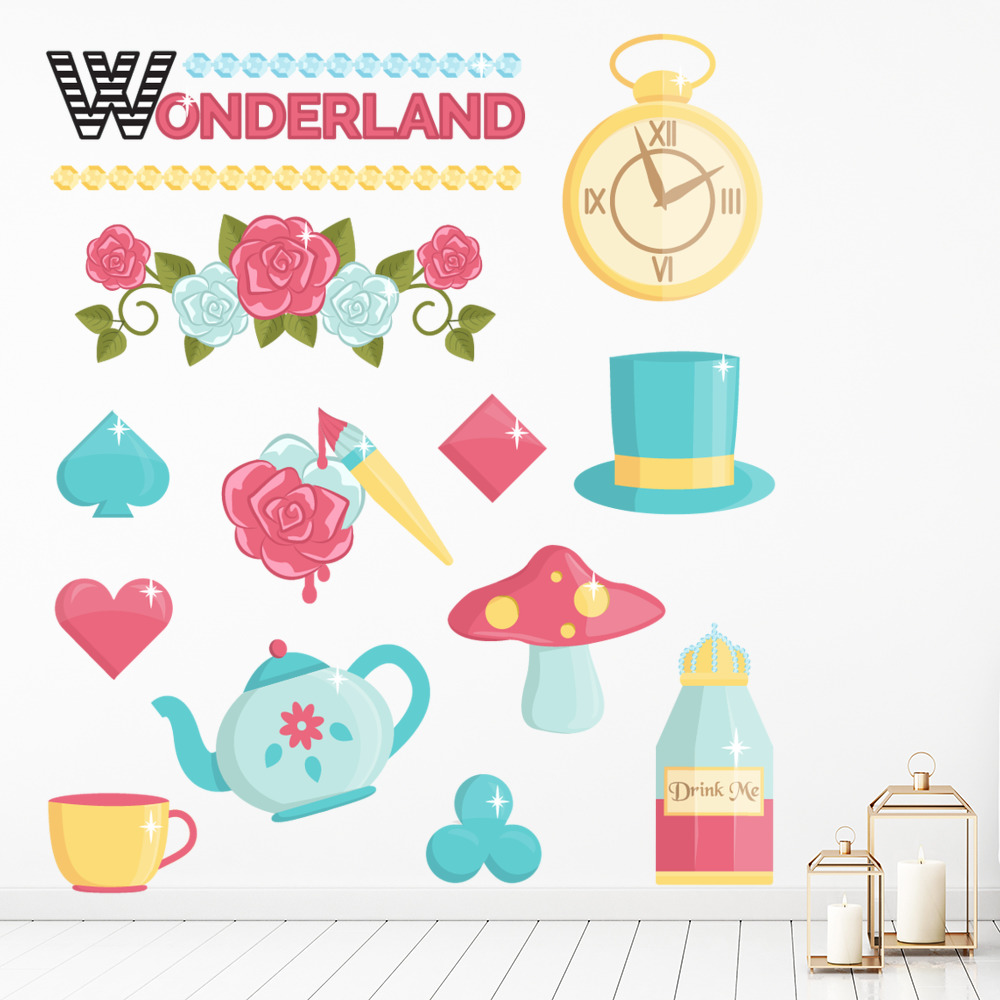 Alice In Wonderland Kids Wall Sticker Set