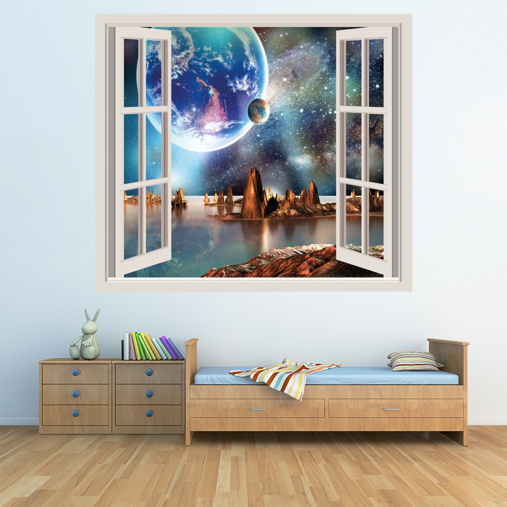 Alien Landscape 3D Window Wall Sticker