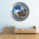 Alien Landscape Porthole Wall Sticker