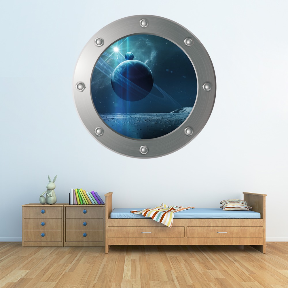 Alien Planet Space Porthole Wall Sticker
