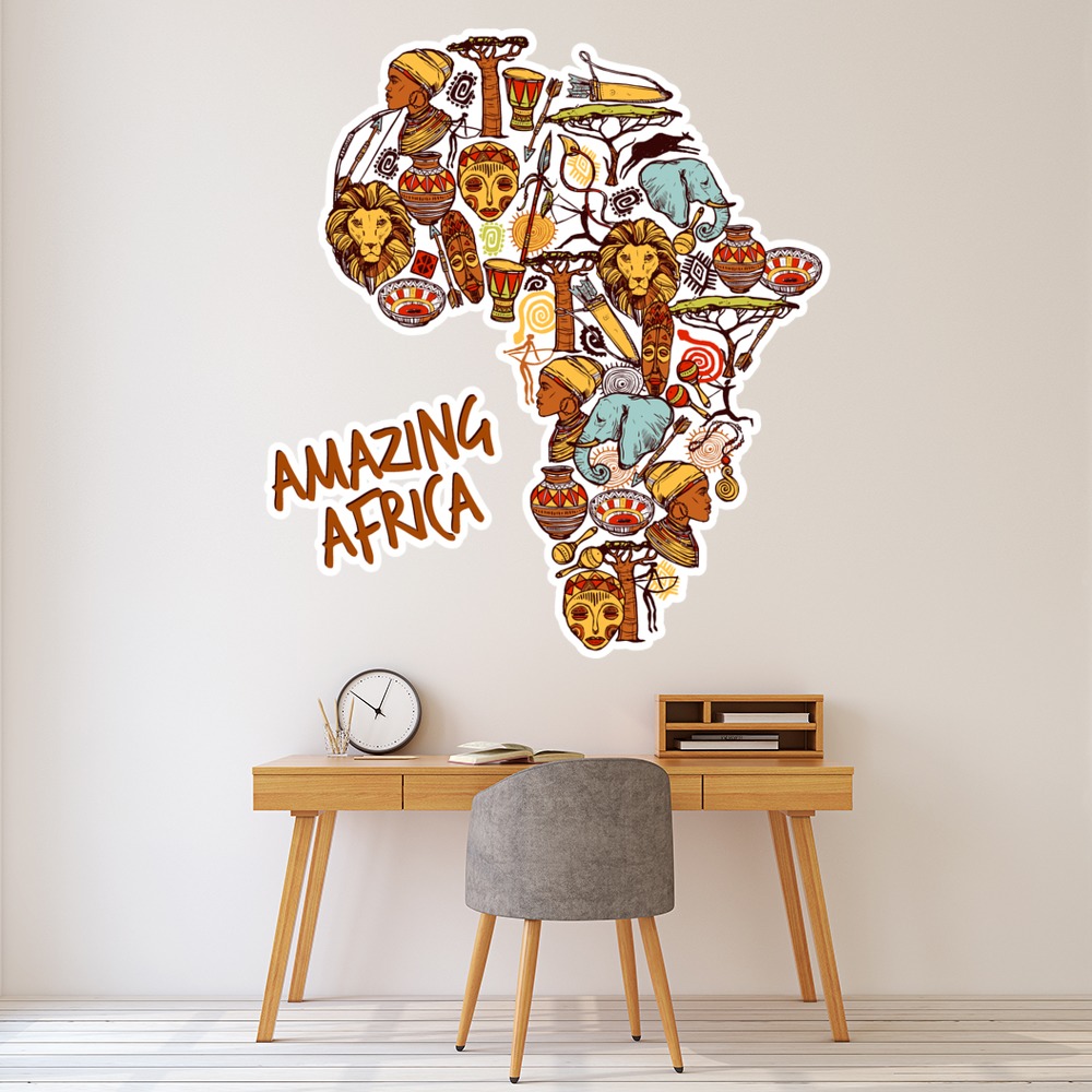Amazing Africa Map Wall Sticker