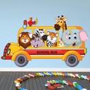 Animal School Bus Wall Sticker