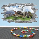 Animal World Grey Brick 3D Hole In The Wall Sticker