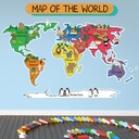 Animal World Map Wall Sticker - Mod3