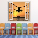 Apache Helicopters 3D Window Wall Sticker