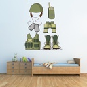 Army Soldier Boots Helmet Wall Sticker Set