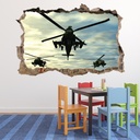 Army Helicopters 3D Hole In The Wall Sticker
