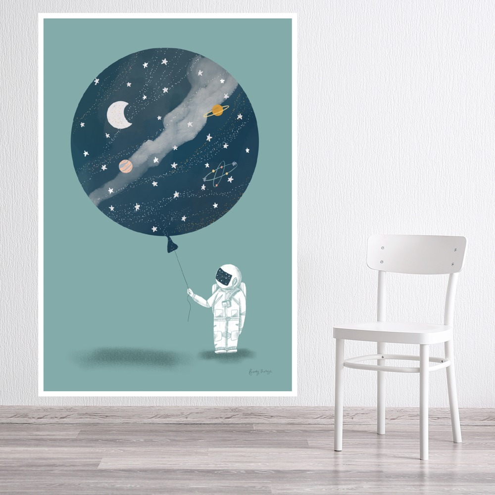 Astronaut Balloon Wall Sticker by Becky Thorns
