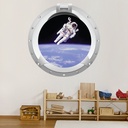 Astronaut Space Porthole 3D Wall Sticker