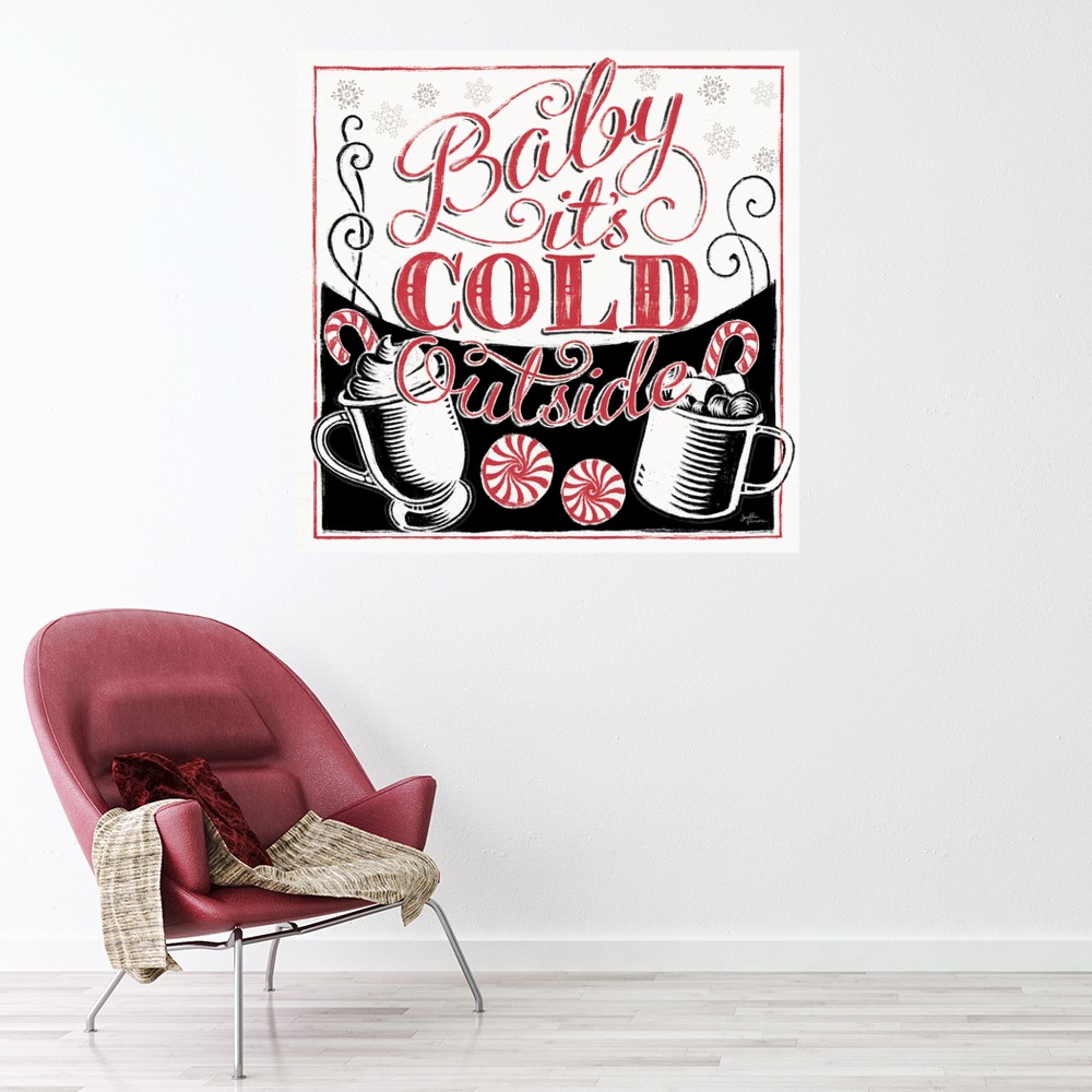 Baby it's Cold Outside Christmas Wall Sticker by Janelle Penner