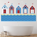 Beach Huts Nautical Seaside Wall Sticker