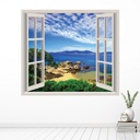 Beach View 3D Window Wall Sticker