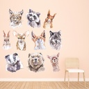 Bear, Fox, Wolf Woodland Animals Wall Sticker Set